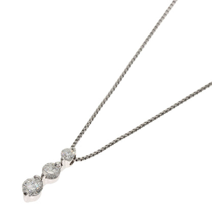 0.4ct Diamond Necklace K18 White Gold 18K Yellow Gold 2.8g　Ladies
