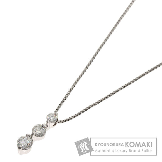 0.4ct Diamond Necklace K18 White Gold 18K Yellow Gold 2.8g　Ladies