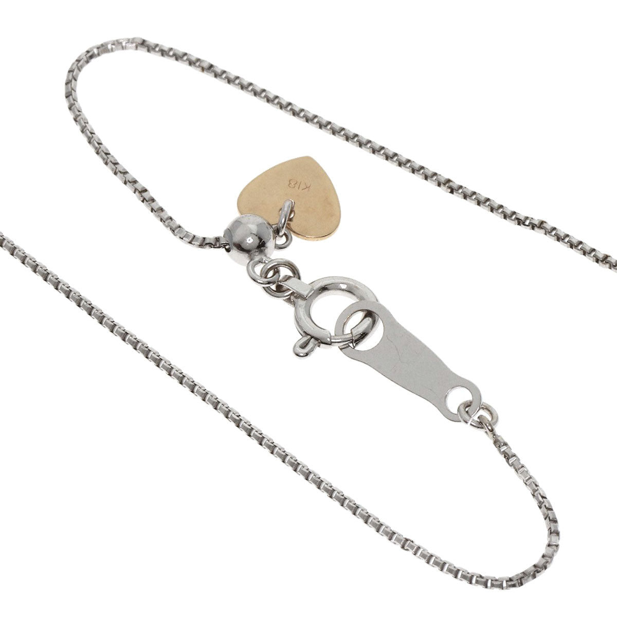 0.4ct Diamond Necklace K18 White Gold 18K Yellow Gold 2.8g　Ladies