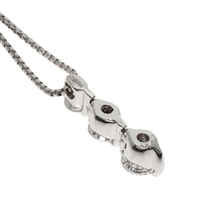 0.4ct Diamond Necklace K18 White Gold 18K Yellow Gold 2.8g　Ladies