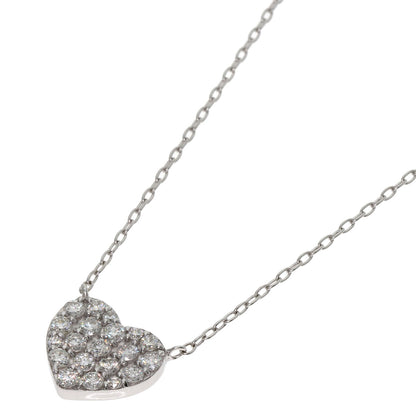 0.5ct Diamond heart motif Necklace K18 White Gold 2.9g　Ladies
