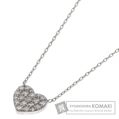 0.5ct Diamond heart motif Necklace K18 White Gold 2.9g　Ladies