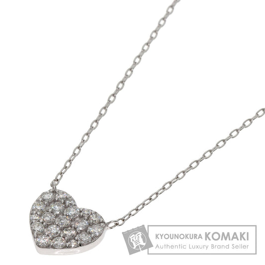 0.5ct Diamond heart motif Necklace K18 White Gold 2.9g　Ladies