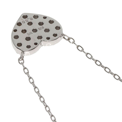 0.5ct Diamond heart motif Necklace K18 White Gold 2.9g　Ladies