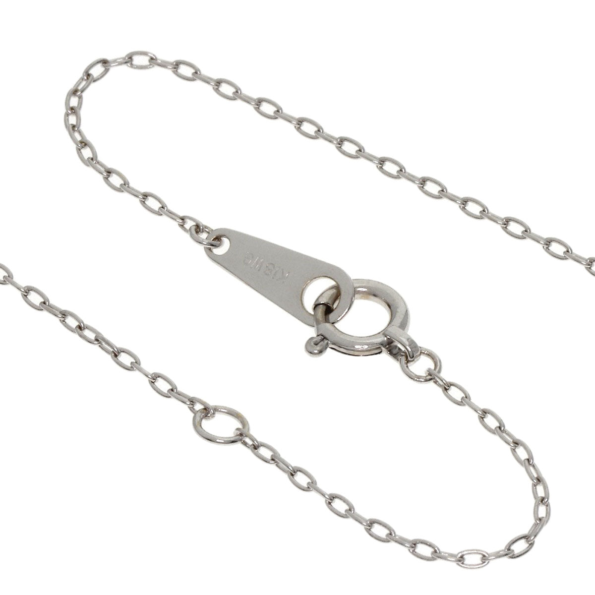 0.5ct Diamond heart motif Necklace K18 White Gold 2.9g　Ladies