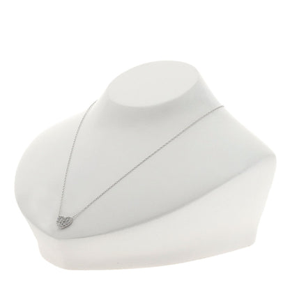 0.5ct Diamond heart motif Necklace K18 White Gold 2.9g　Ladies