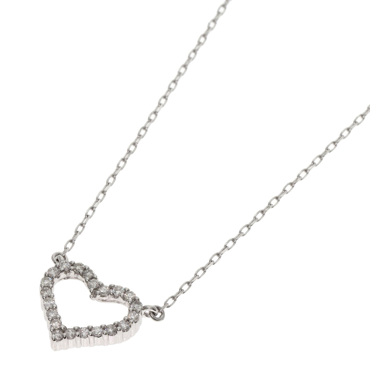 0.19ct Diamond Necklace K18 White Gold 2.4g　Ladies
