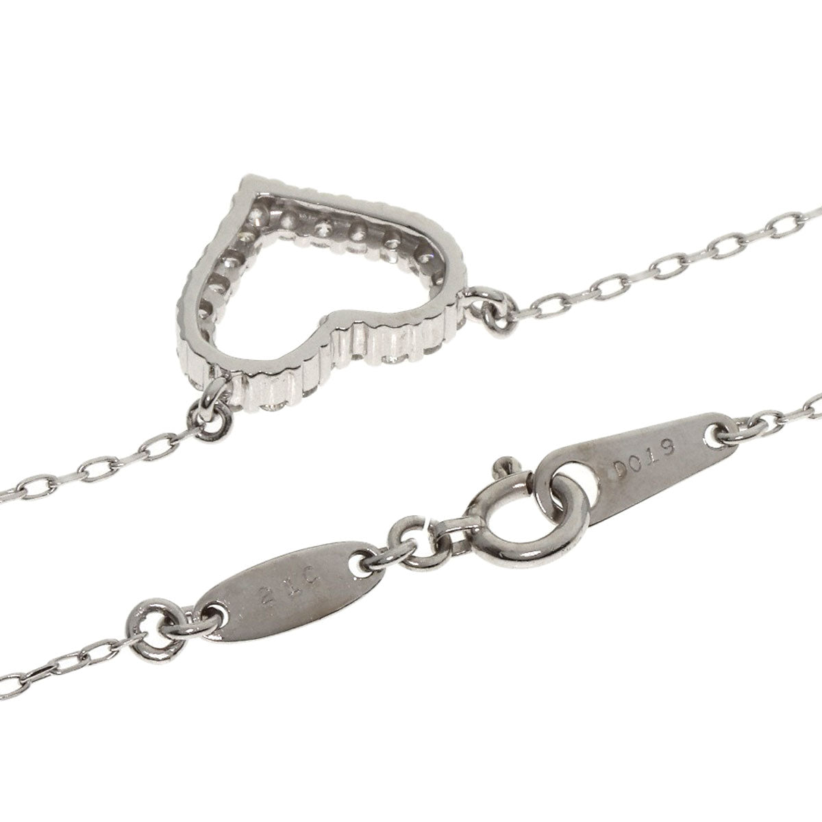 0.19ct Diamond Necklace K18 White Gold 2.4g　Ladies