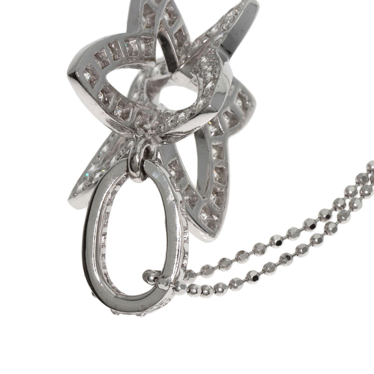 1ct Diamond Necklace K18 White Gold  5.5g�@Ladies