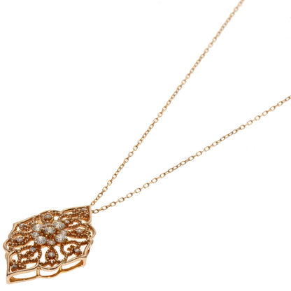 0.5ct Diamond Necklace K18 Pink Gold  3.9g�@Ladies