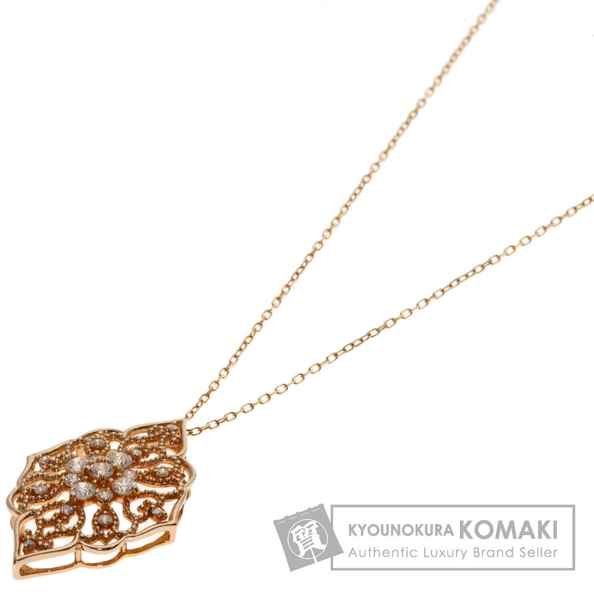 0.5ct Diamond Necklace K18 Pink Gold  3.9g�@Ladies