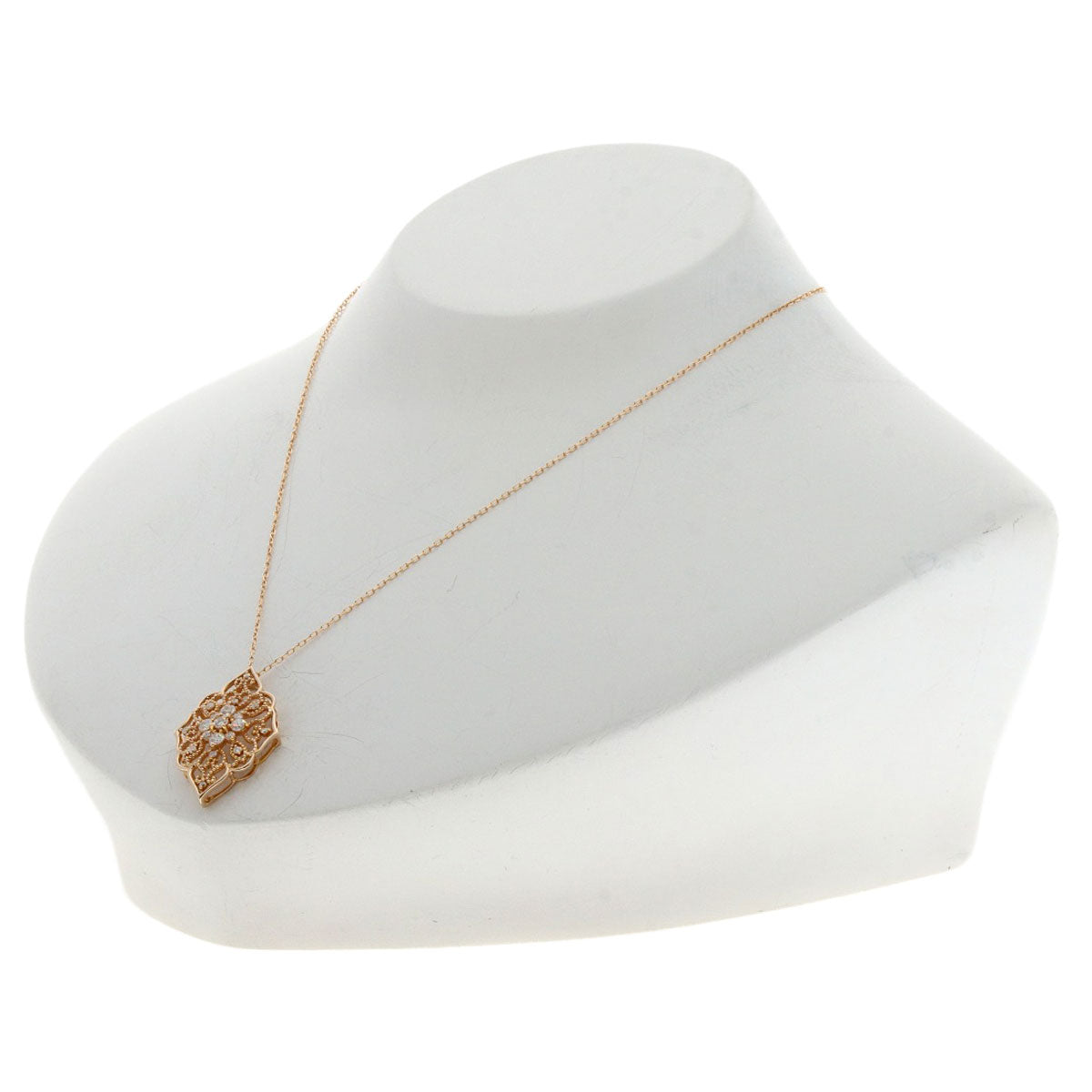 0.5ct Diamond Necklace K18 Pink Gold  3.9g�@Ladies