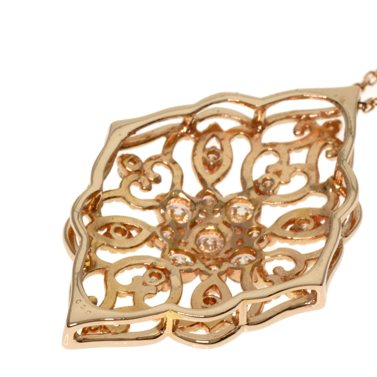 0.5ct Diamond Necklace K18 Pink Gold  3.9g�@Ladies