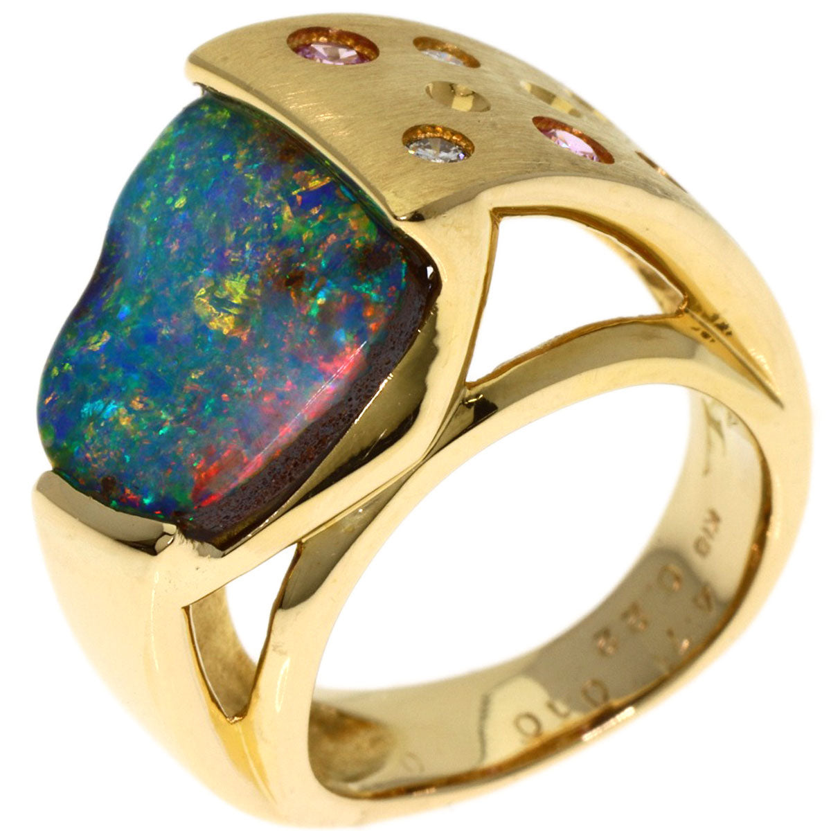 4.71ct Opal Diamond Ring K18 Yellow Gold 12.5g　Ladies
