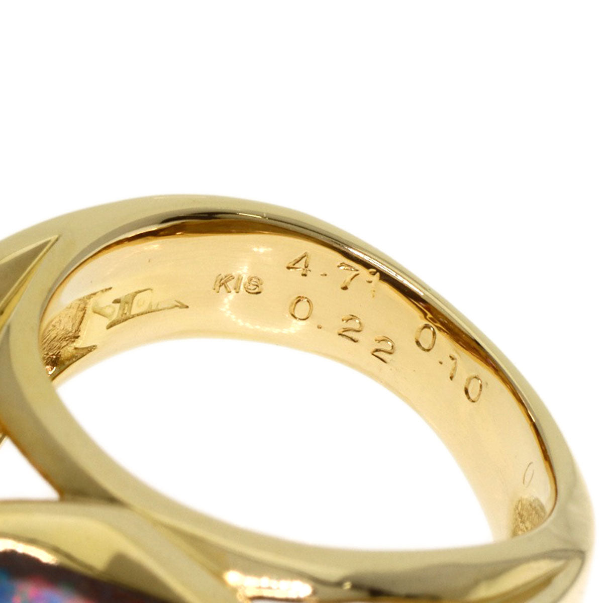 4.71ct Opal Diamond Ring K18 Yellow Gold 12.5g　Ladies