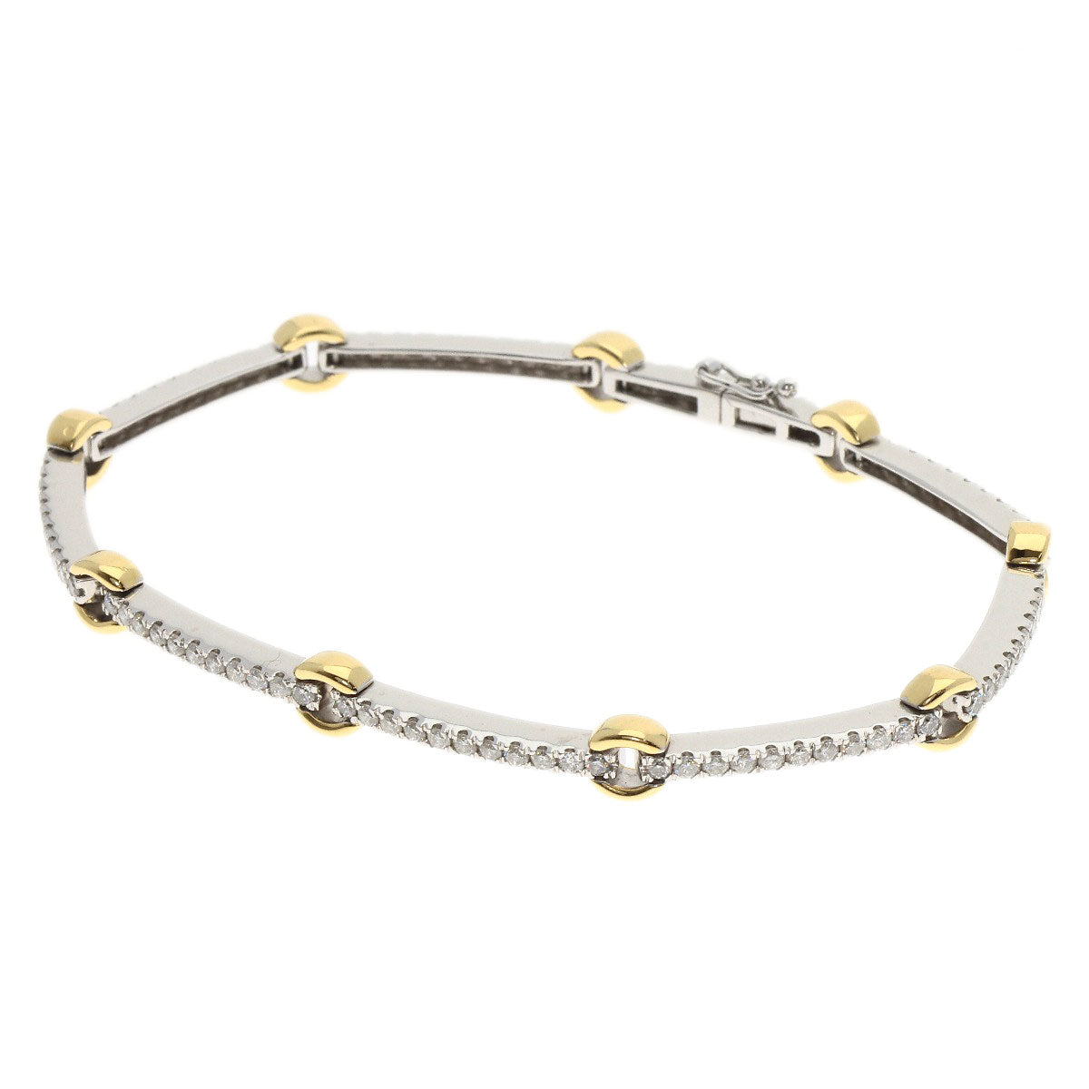 2.03ct Diamond Bracelet K18 White Gold 18K Yellow Gold 11.9g　Ladies