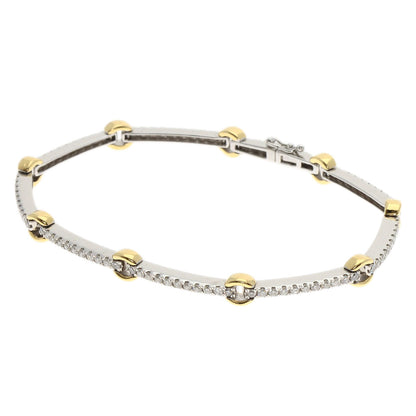 2.03ct Diamond Bracelet K18 White Gold 18K Yellow Gold 11.9g　Ladies