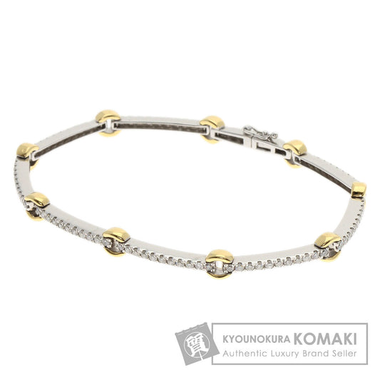 2.03ct Diamond Bracelet K18 White Gold 18K Yellow Gold 11.9g　Ladies