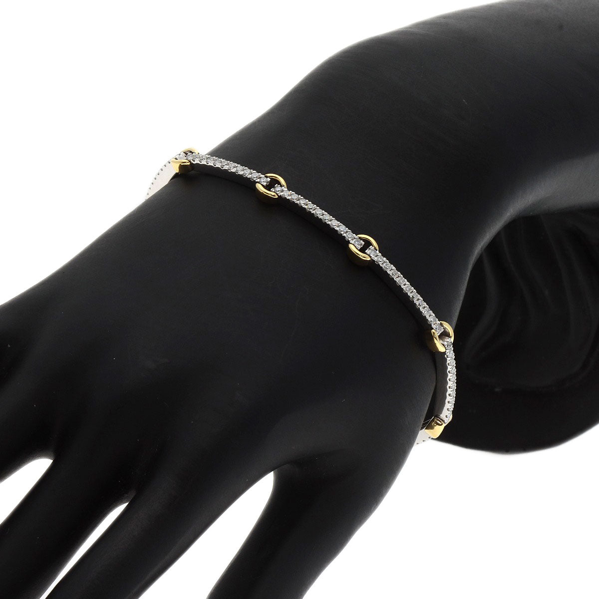 2.03ct Diamond Bracelet K18 White Gold 18K Yellow Gold 11.9g　Ladies