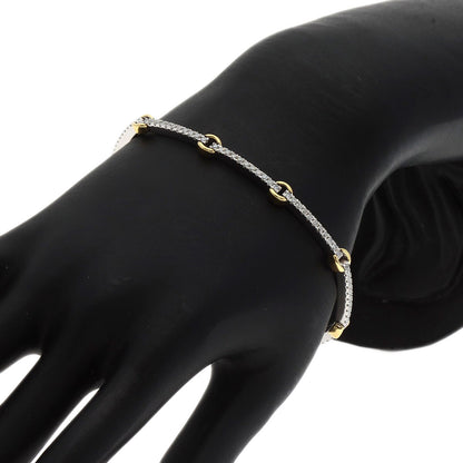 2.03ct Diamond Bracelet K18 White Gold 18K Yellow Gold 11.9g　Ladies