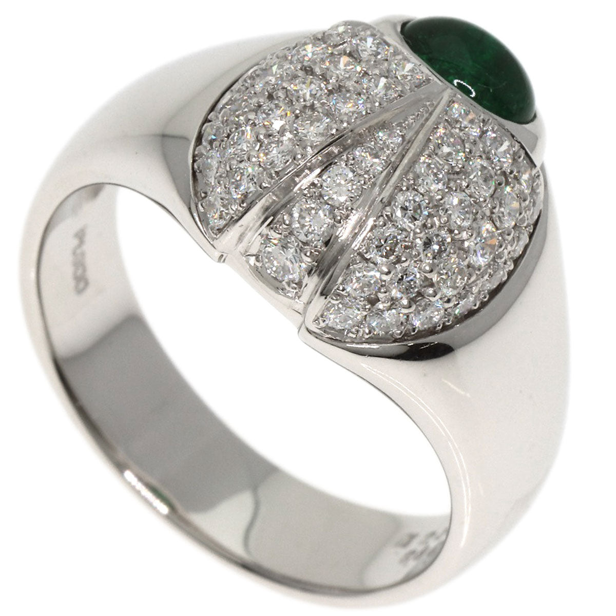 0.51ct Emerald Diamond Ladybug Ring Platinum PT900 13.1g　Ladies