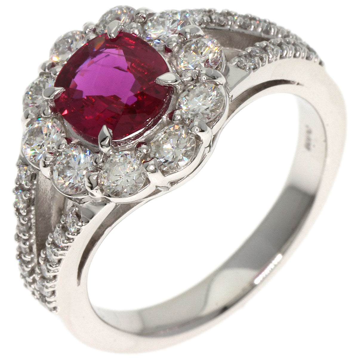 1.05ct Ruby Diamond Ring Platinum PT900 8.3g　Ladies