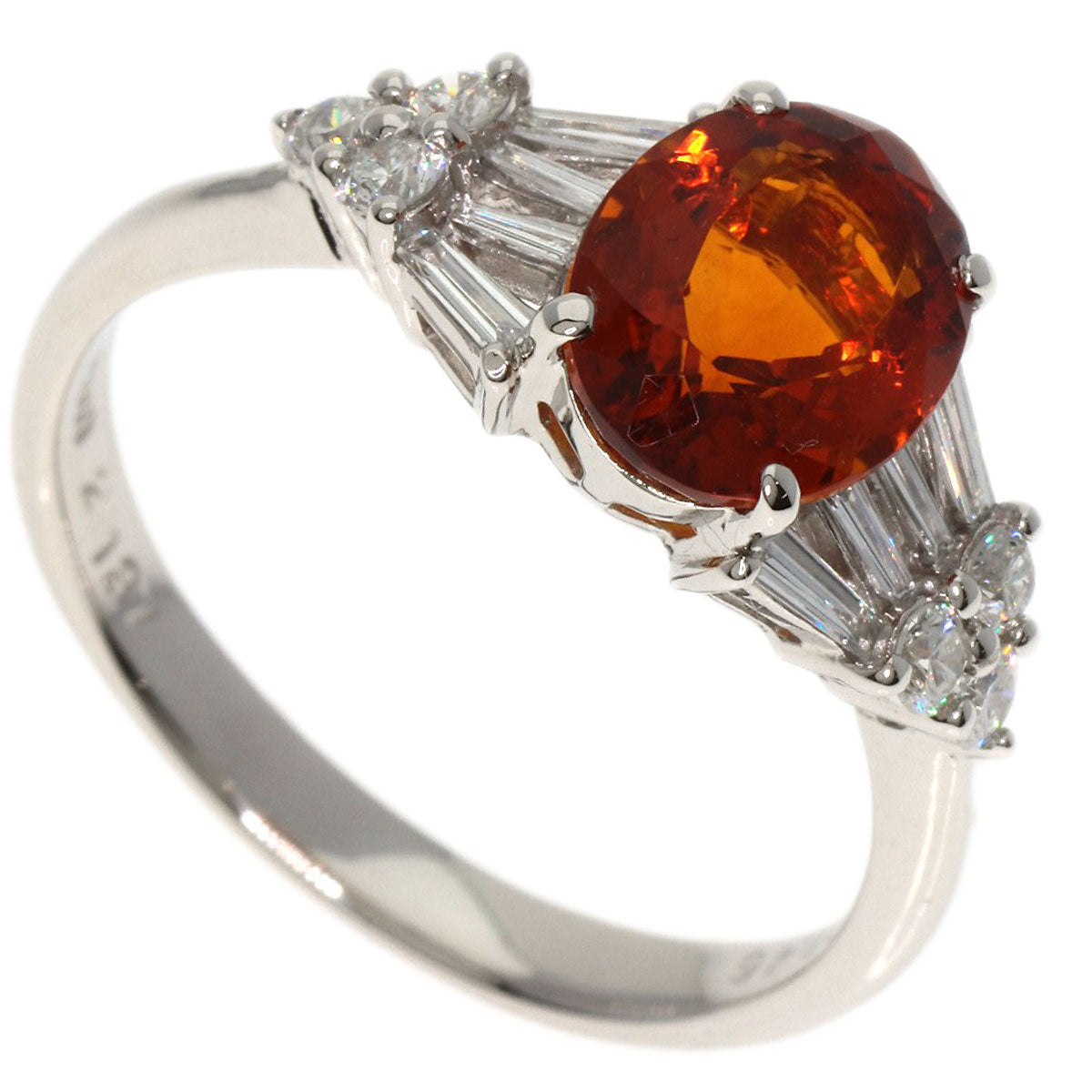 2.137ct Citrin Diamond Ring Platinum PT900 5.4g　Ladies