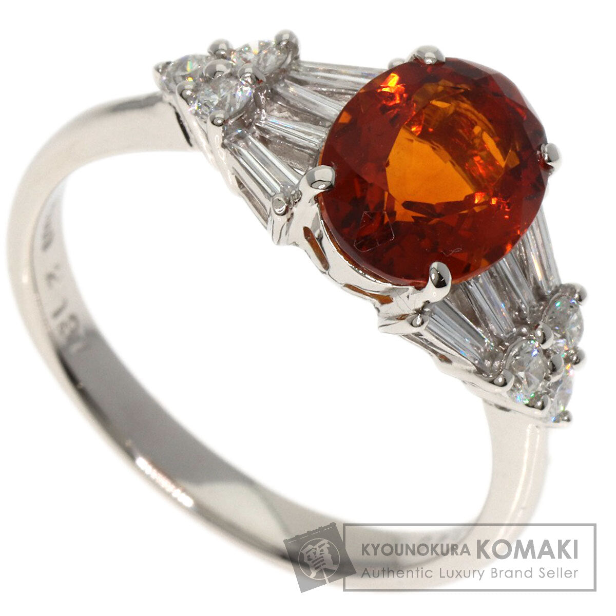 2.137ct Citrin Diamond Ring Platinum PT900 5.4g　Ladies