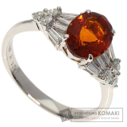 2.137ct Citrin Diamond Ring Platinum PT900 5.4g　Ladies