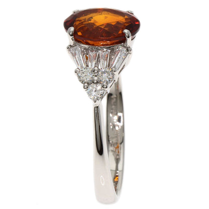 2.137ct Citrin Diamond Ring Platinum PT900 5.4g　Ladies