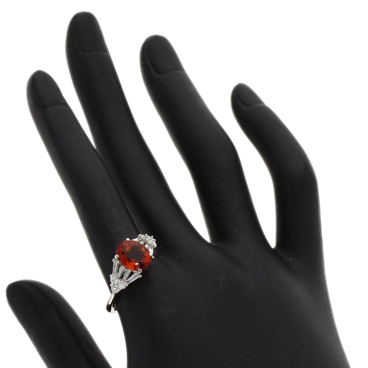 2.137ct Citrin Diamond Ring Platinum PT900 5.4g　Ladies