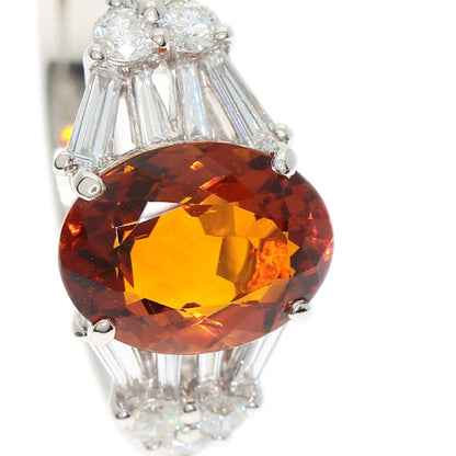 2.137ct Citrin Diamond Ring Platinum PT900 5.4g　Ladies