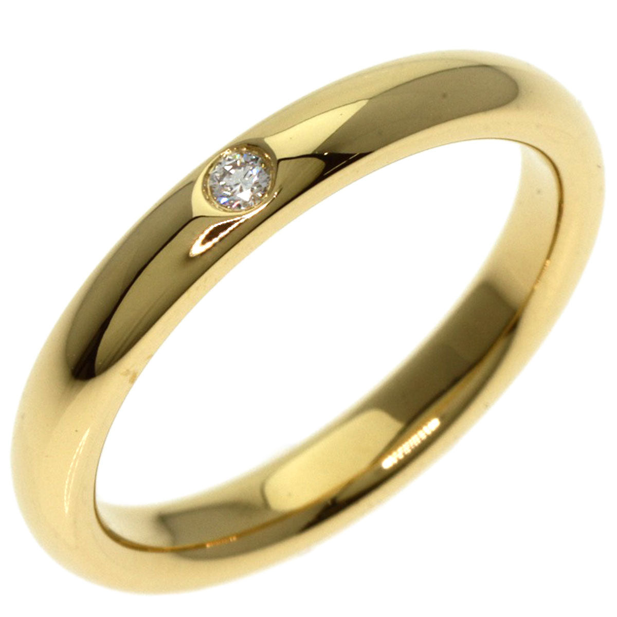 TIFFANY&Co. Stacking band 1P Diamond Ring K18 Yellow Gold Ladies [Used]