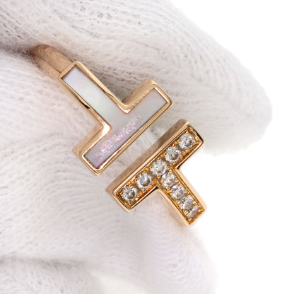 TIFFANY&Co. Twire Diamond Mother of Pearl Ring K18 Pink Gold Ladies [Used]