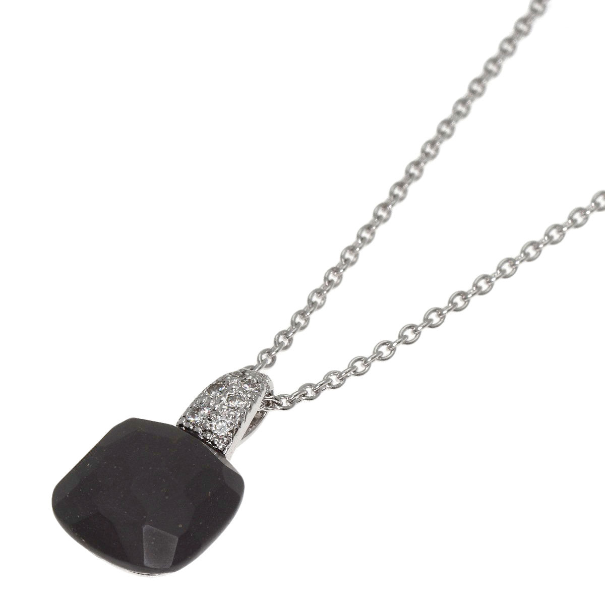 Pomellato Capri Jet Diamond Necklace K18 White Gold Ladies [Used]