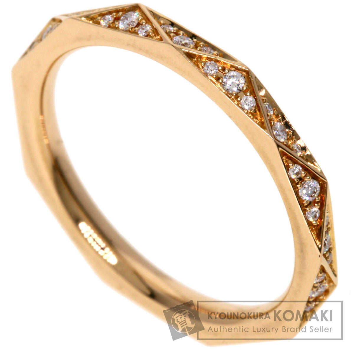 GRAFF Laurence Graff Signature Diamond Band Ring K18 Pink Gold Ladies [Used]