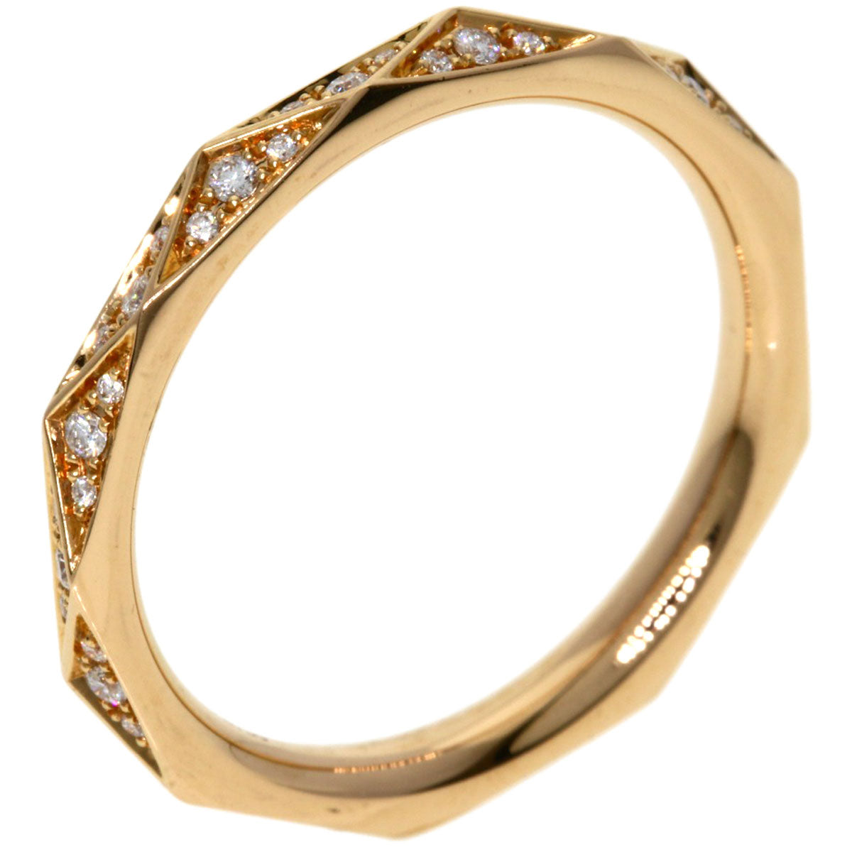GRAFF Laurence Graff Signature Diamond Band Ring K18 Pink Gold Ladies [Used]