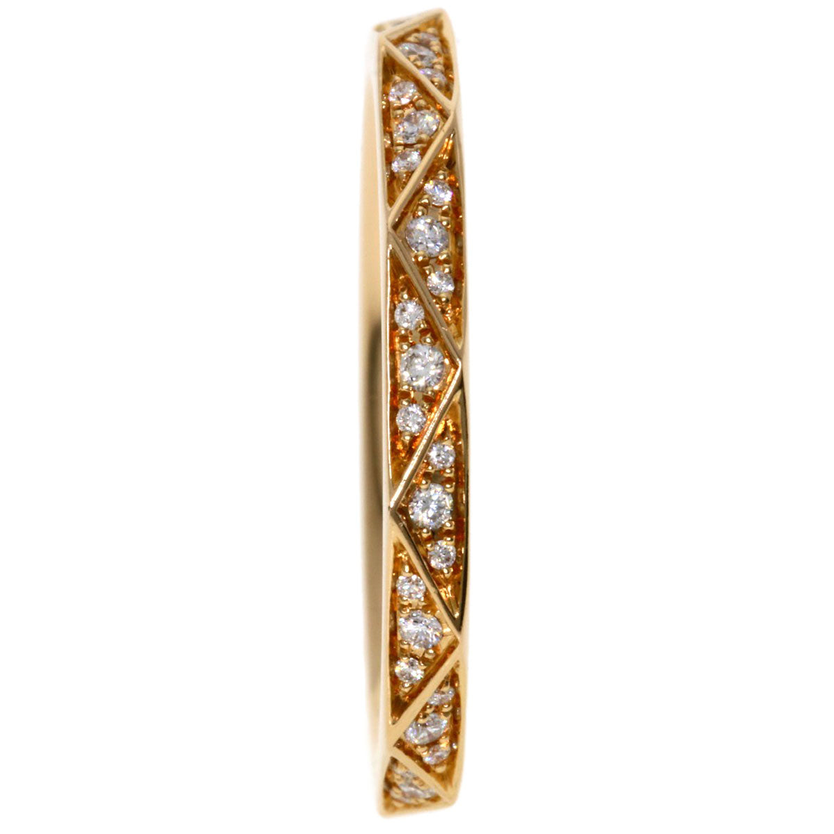 GRAFF Laurence Graff Signature Diamond Band Ring K18 Pink Gold Ladies [Used]