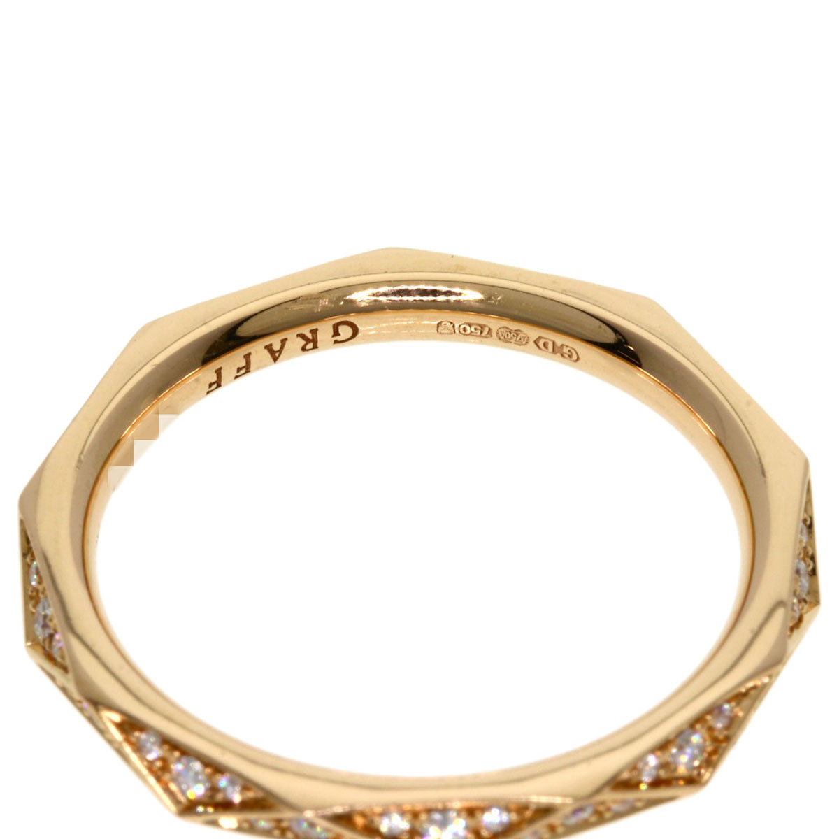 GRAFF Laurence Graff Signature Diamond Band Ring K18 Pink Gold Ladies [Used]