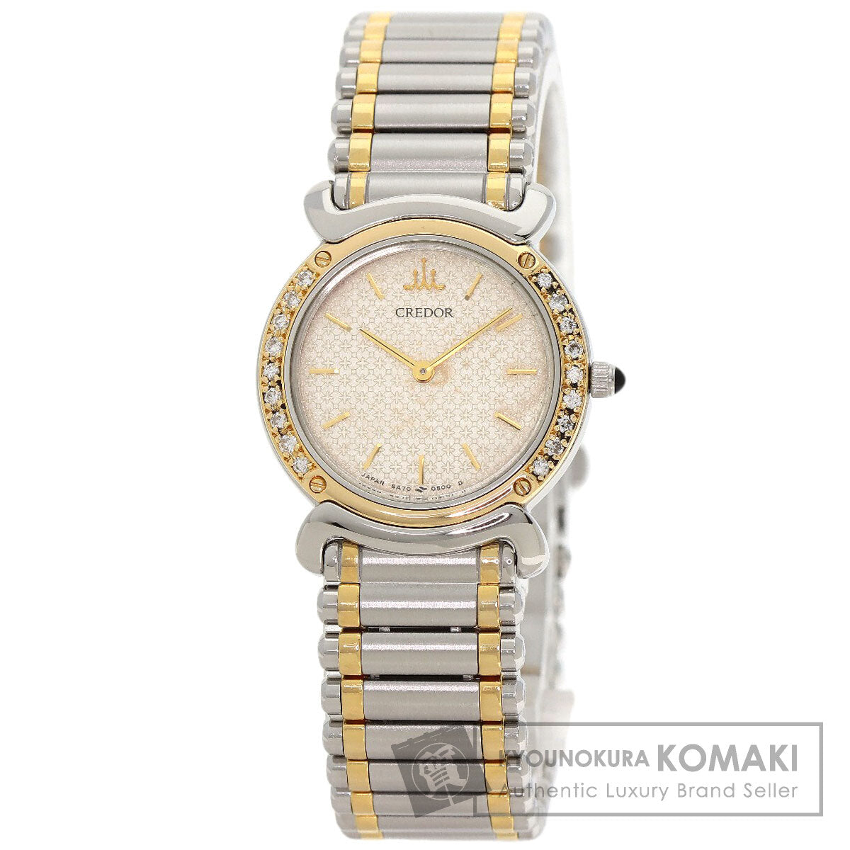 SEIKO CREDOR Bezel Diamond Watches 5A70-0210 Stainless Steel/SSxK18YG Ladies