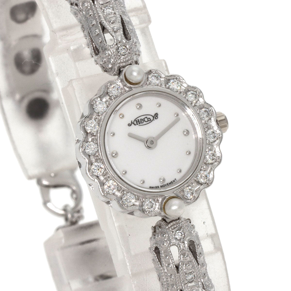 SELECT WATCH HEIWADO Round Face Diamond Watches 1L004.52 Platinum PT950/PT950xPT850 Ladies