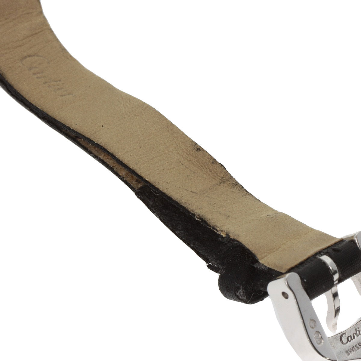 CARTIER Tank S Diamond Watches WJ300950 K18 White Gold/Leather x Satin Ladies