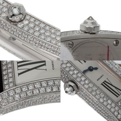 CARTIER Tank S Diamond Watches WJ300950 K18 White Gold/Leather x Satin Ladies