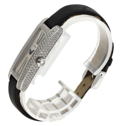 CARTIER Tank S Diamond Watches WJ300950 K18 White Gold/Leather x Satin Ladies