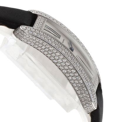 CARTIER Tank S Diamond Watches WJ300950 K18 White Gold/Leather x Satin Ladies