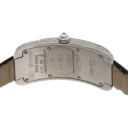 CARTIER Tank S Diamond Watches WJ300950 K18 White Gold/Leather x Satin Ladies