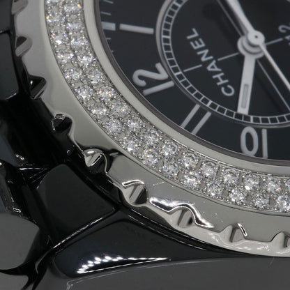 CHANEL J12 1.3" Diamond Double Bezel Watches H0949 Ceramic/Ceramic Ladies