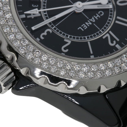 CHANEL J12 1.3" Diamond Double Bezel Watches H0949 Ceramic/Ceramic Ladies