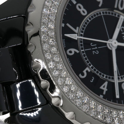 CHANEL J12 1.3" Diamond Double Bezel Watches H0949 Ceramic/Ceramic Ladies