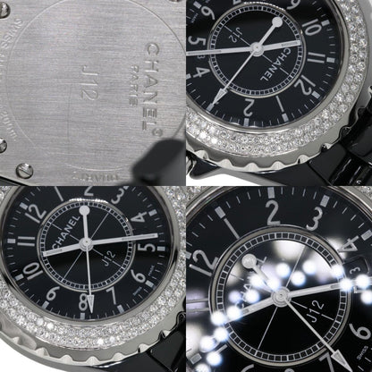 CHANEL J12 1.3" Diamond Double Bezel Watches H0949 Ceramic/Ceramic Ladies